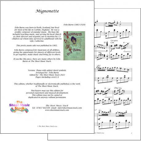 Mignonette - Felix Burns - Piano solo