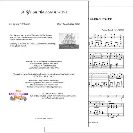 A life on the ocean wave - Russell/Sargent - Piano