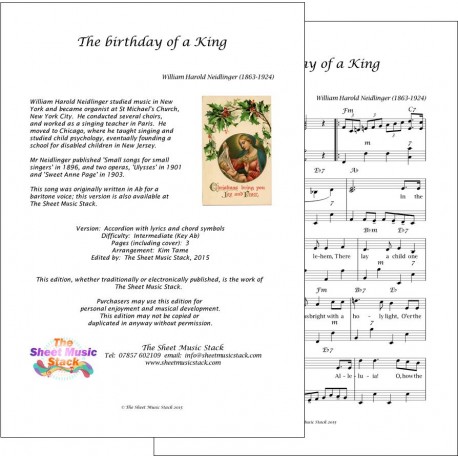 Birthday of a King in Ab - Accordion